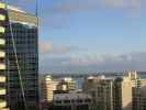 View of Auckland harbour from hotel balcony.