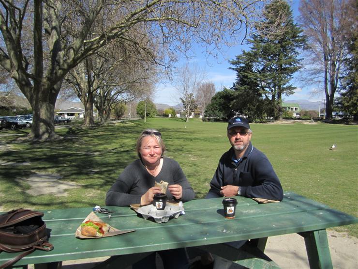 Lunch in Pollard's Park, Redwood, near Blenheim