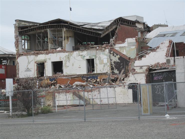 Damaged building on Manchester Street