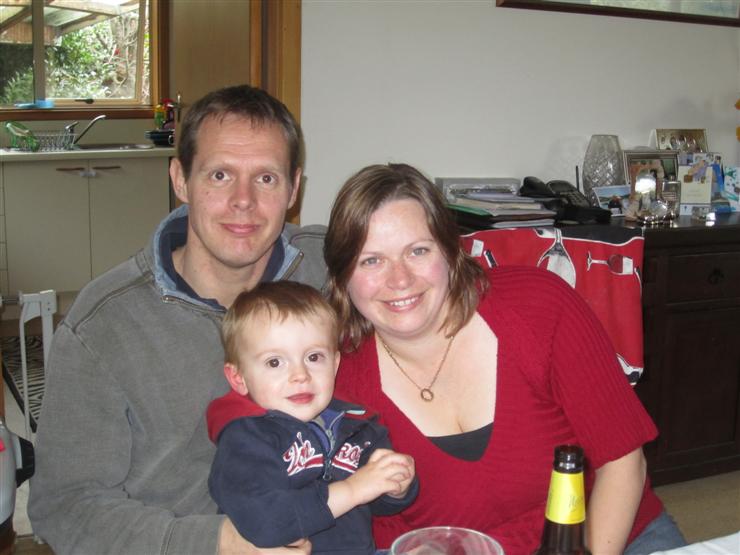 Duncan, Helen and Cameron at their house