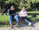 Steve, Yvonne and Gabrielle (Yvonne's charge) at the shore in Picton