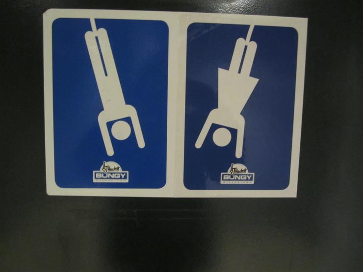 The loo signs at the bungy place