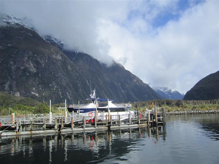 The landing stage at the start of the Milford Sound cruise