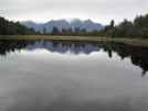 Lake Matheson with Mount Cook in background. Clouds closing in, unfortunately